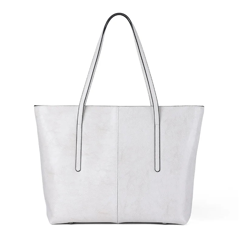 Vintage Genuine Leather Work Tote Bag for Women Burminsa