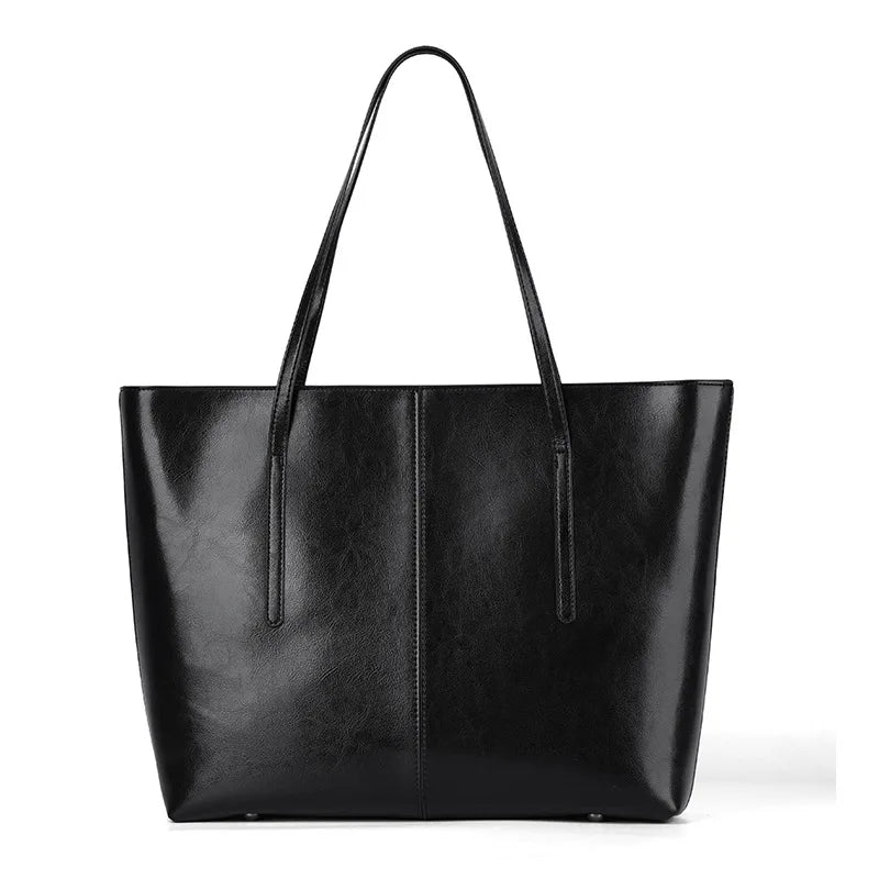 Vintage Genuine Leather Work Tote Bag for Women Burminsa