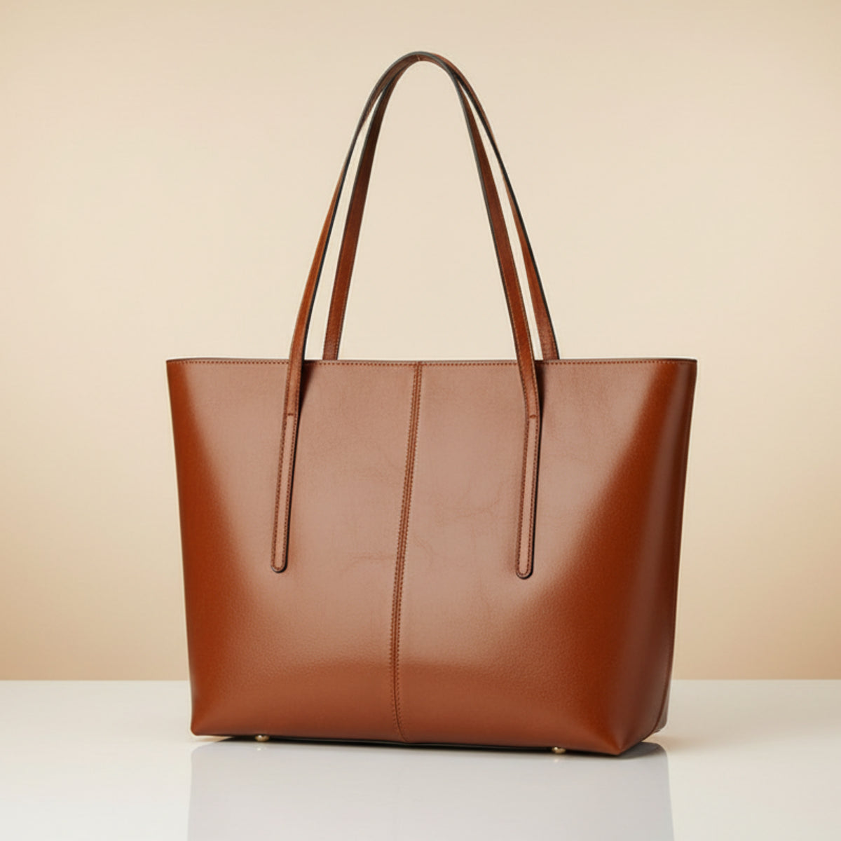 Vintage Genuine Leather Work Tote Bag for Women Burminsa