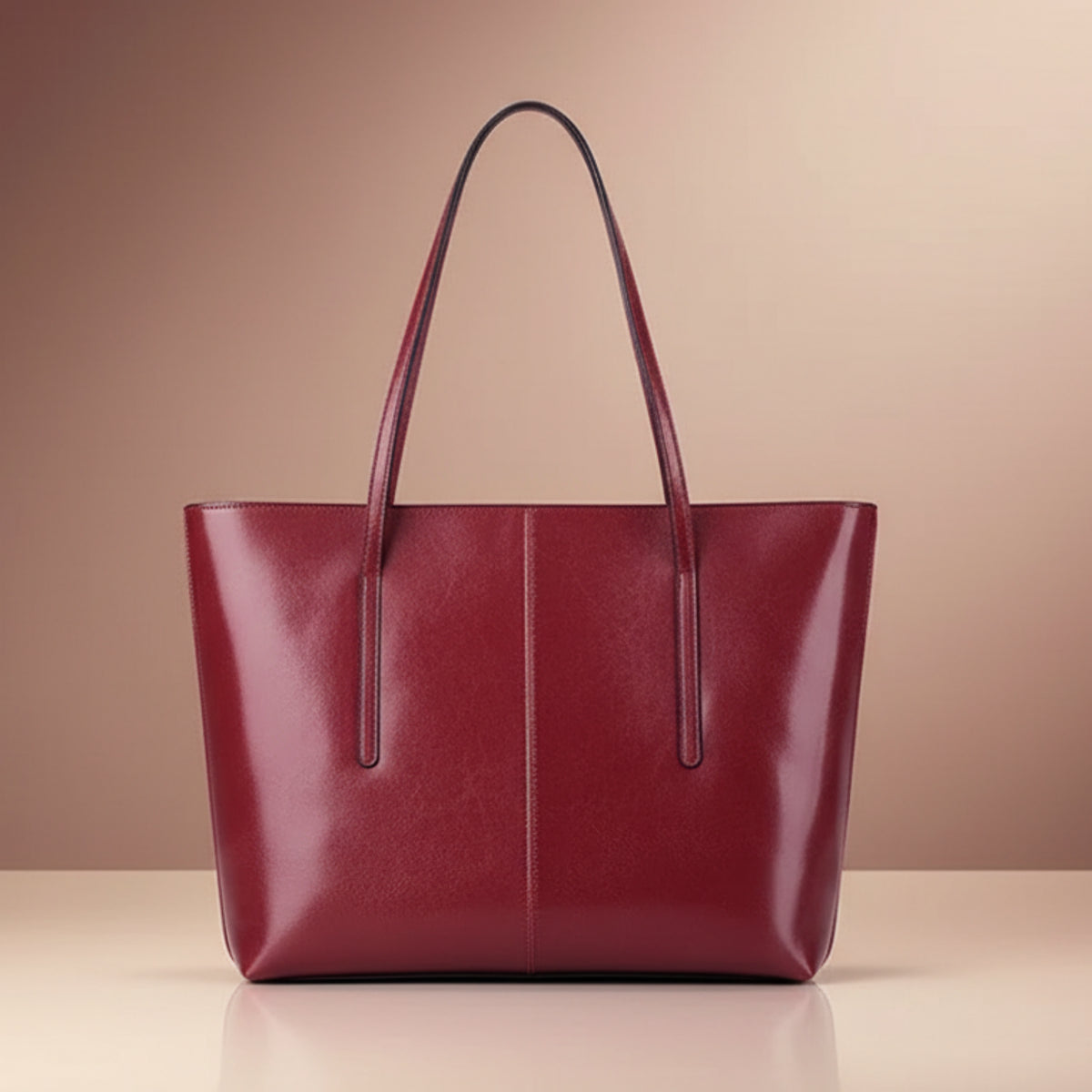 Vintage Genuine Leather Work Tote Bag for Women Burminsa