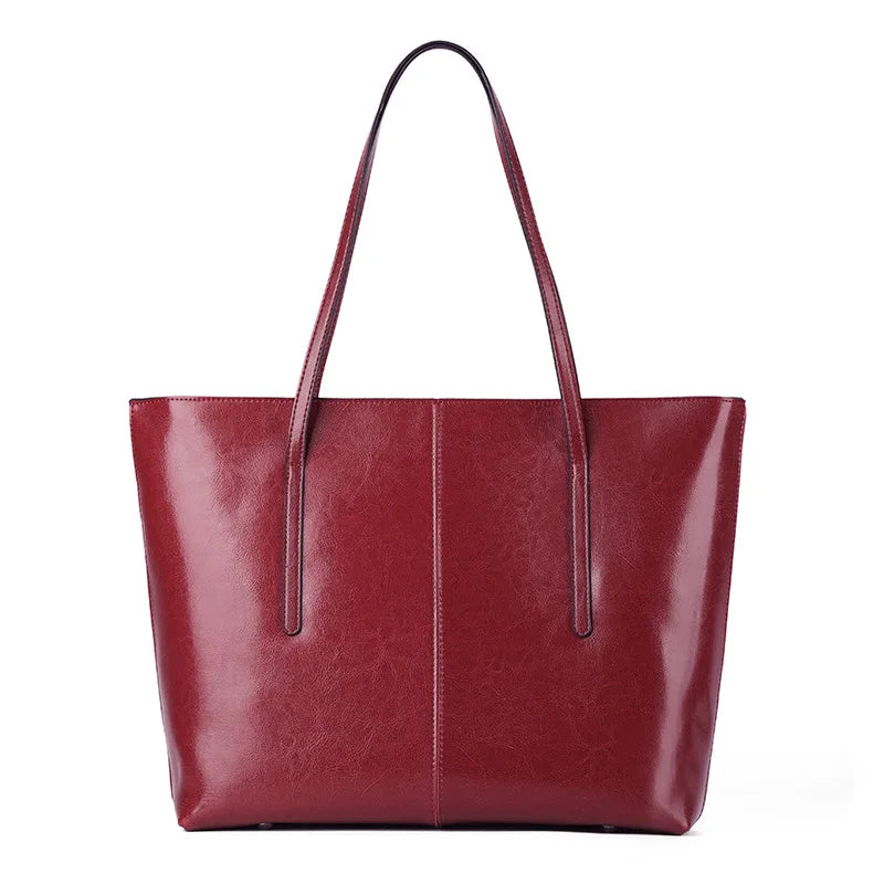 Vintage Genuine Leather Work Tote Bag for Women Burminsa