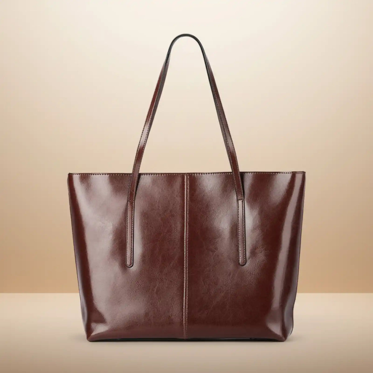 Vintage Genuine Leather Work Tote Bag for Women in Coffee – product image 10