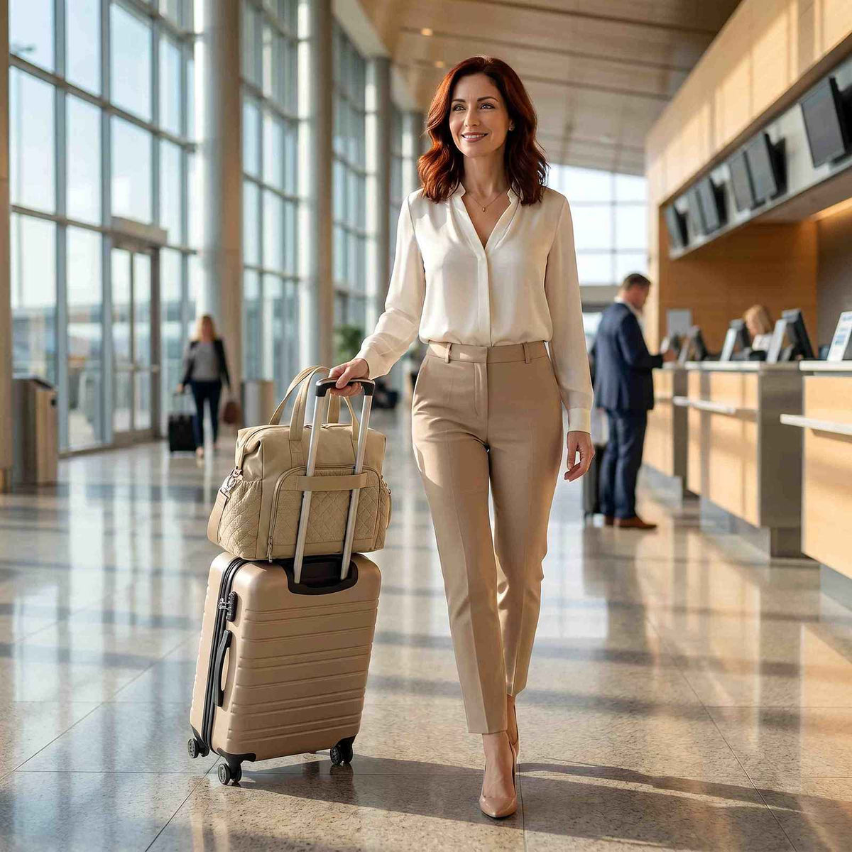 Women’s 40L Waterproof Nylon Travel Tote – lifestyle image 2