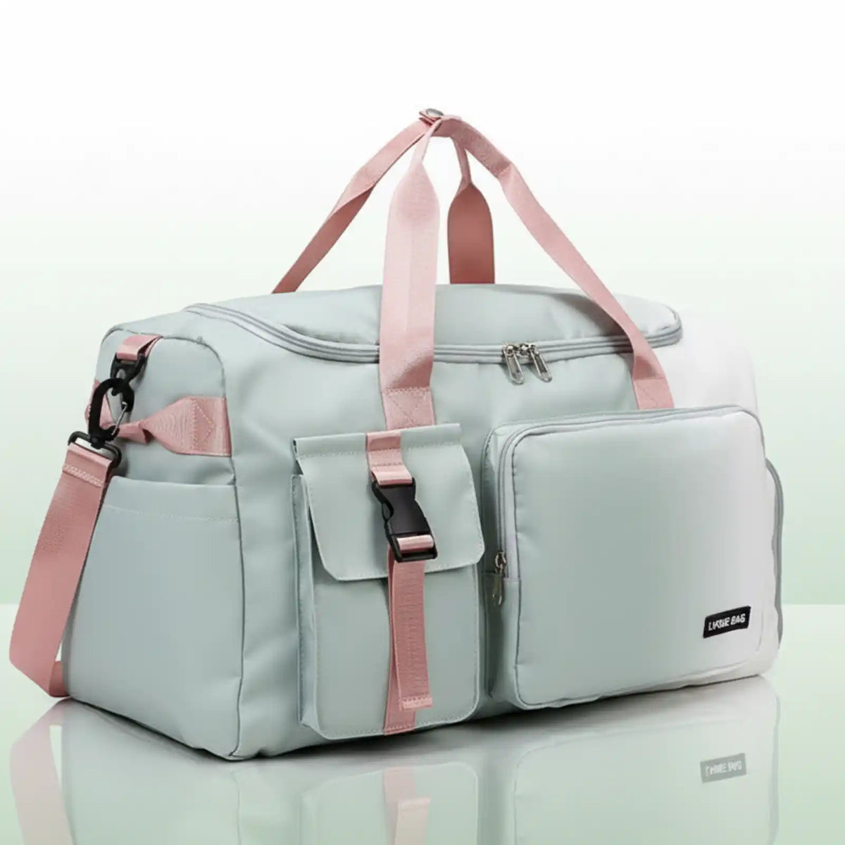 Women's Convertible Weekender Gym Bag with Shoe Compartment in GN – product image 5