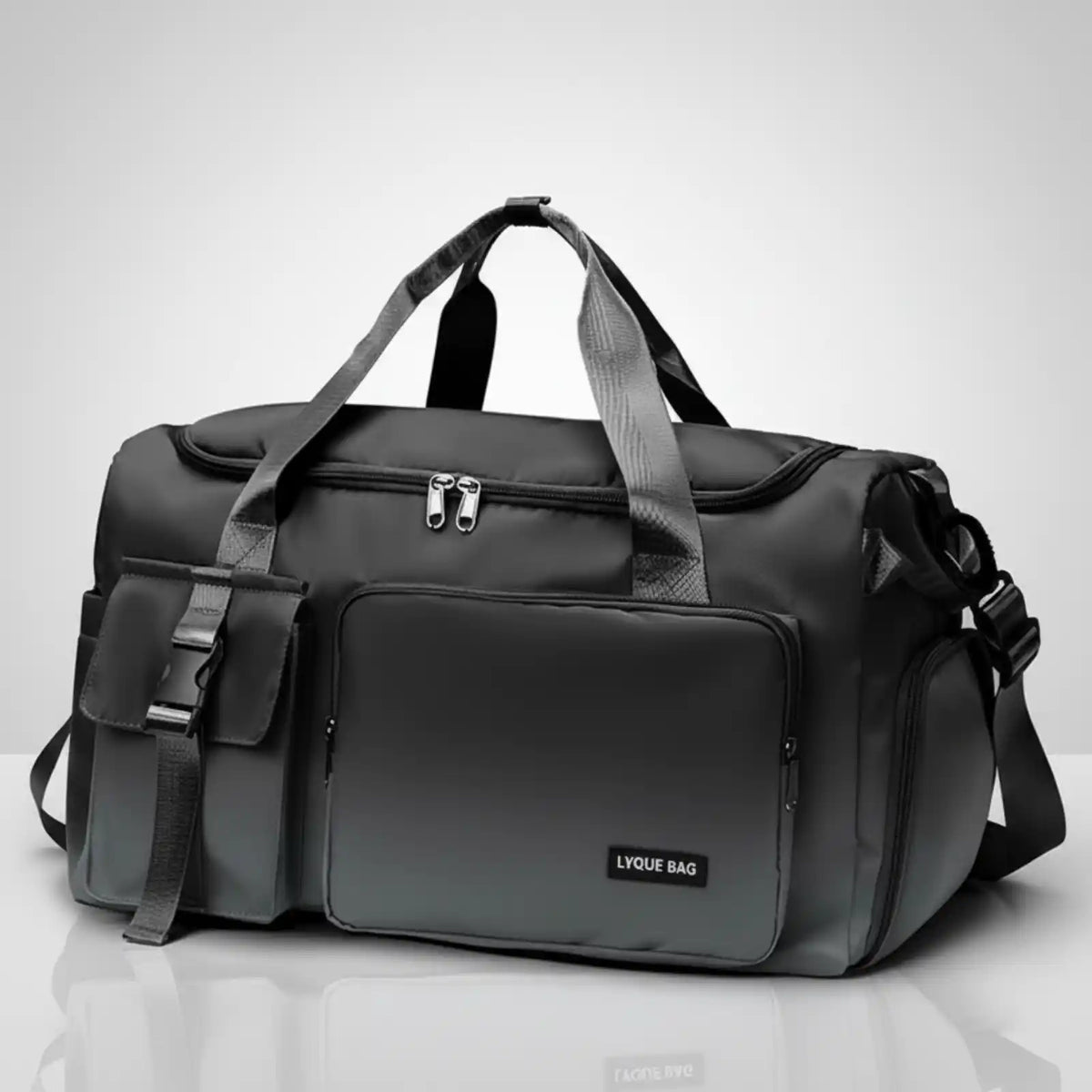 Women's Convertible Weekender Gym Bag with Shoe Compartment in BK – product image 7