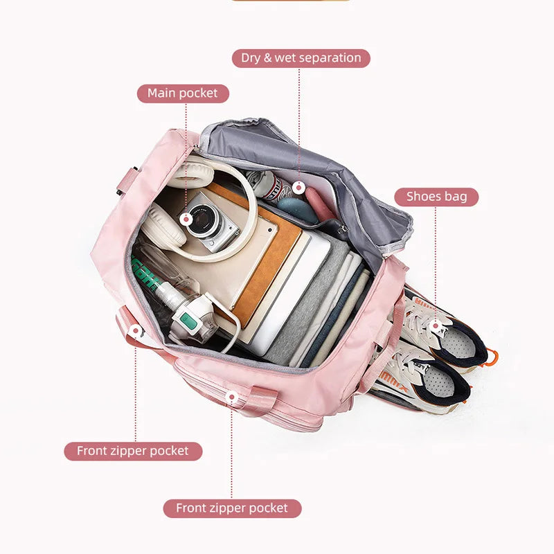 Women's Convertible Weekender Gym Bag with Shoe Compartment – product image 12