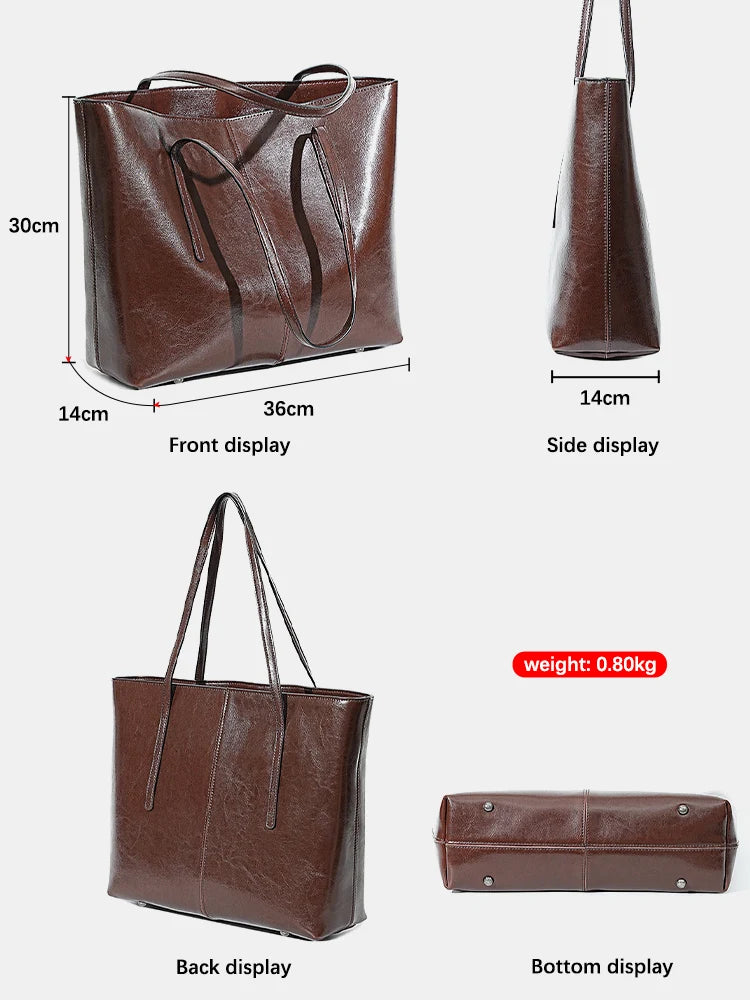Women's Genuine Leather Work Tote Bag for 14" Laptop Smash Price Shop Work Tote Bag