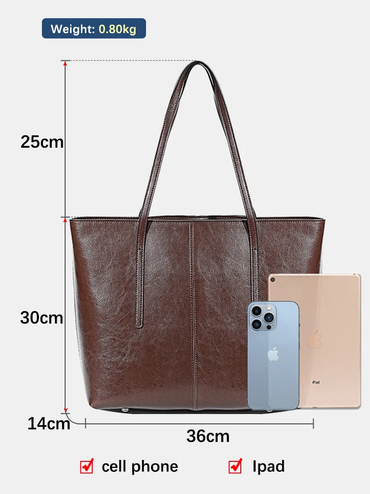 Women's Genuine Leather Work Tote Bag for 14" Laptop Smash Price Shop Work Tote Bag