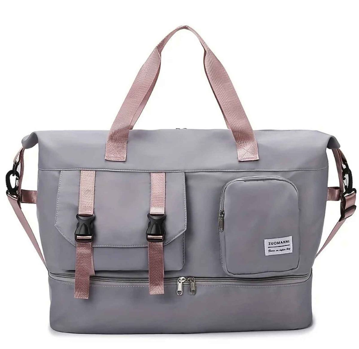 Women’s Large Capacity Weekender Travel Duffel Bag in gray – product image 9