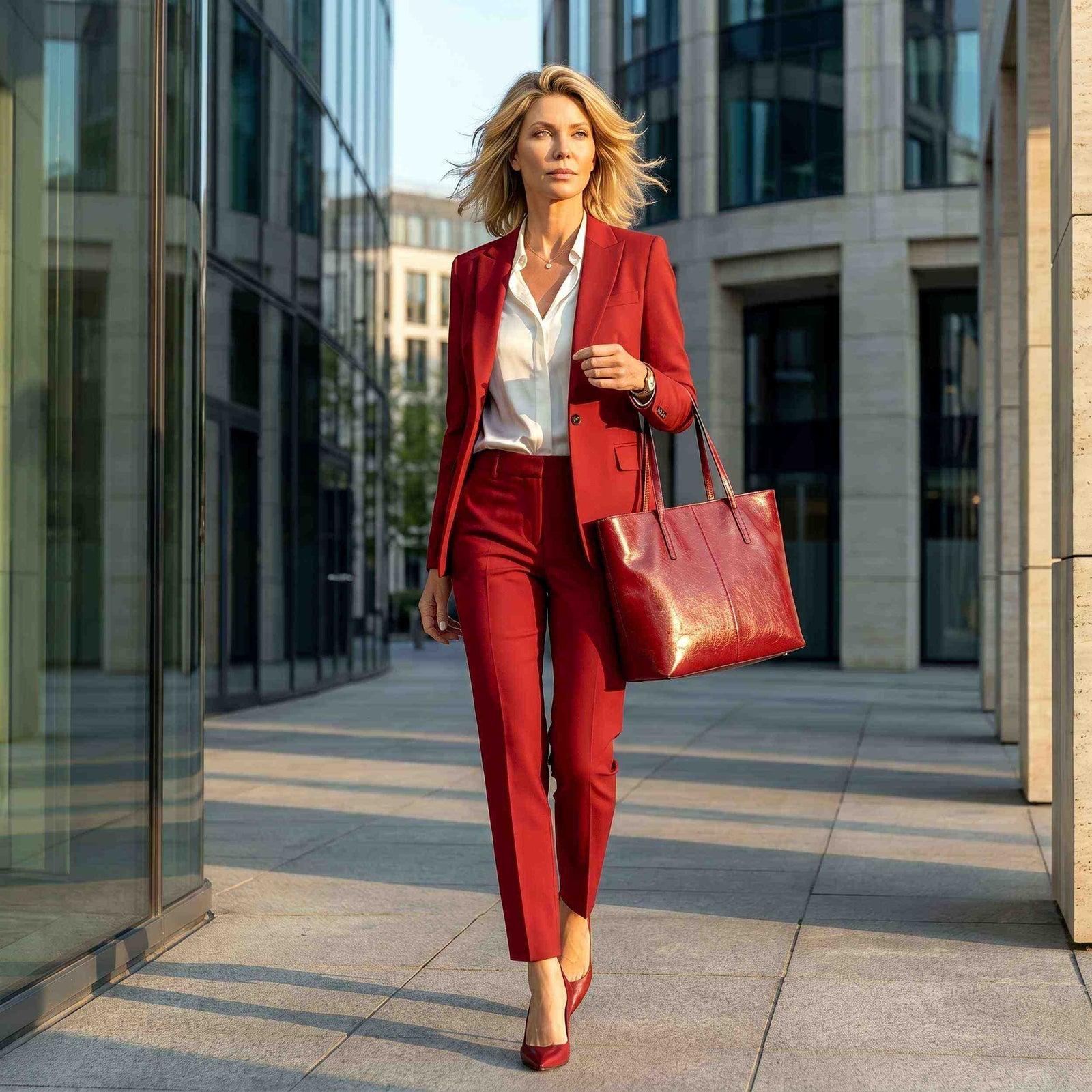 Genuine Leather Work Tote for 14-Inch Laptop – lifestyle image 1