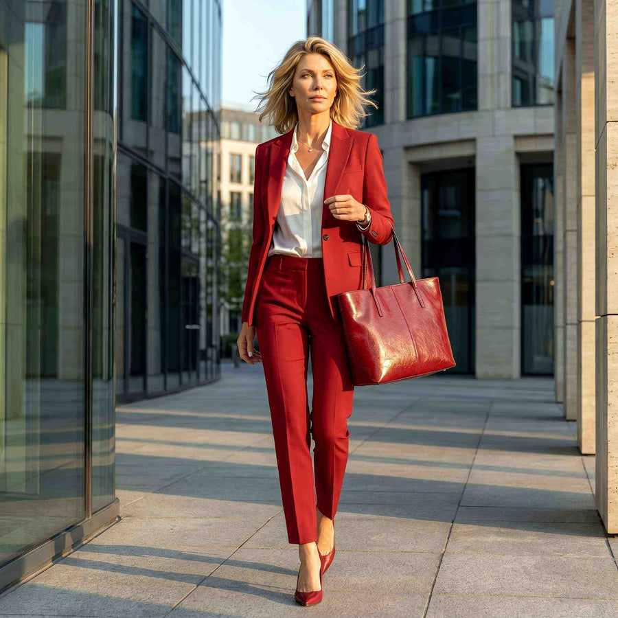 Genuine Leather Work Tote for 14-Inch Laptop – lifestyle image 1