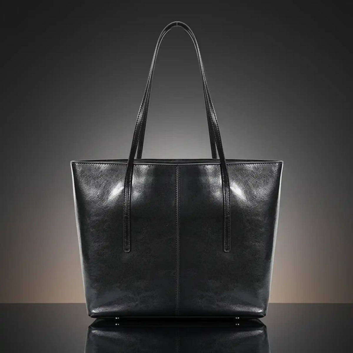 Genuine Leather Work Tote for 14-Inch Laptop in Black / (30cm<Max Length<50cm) – product image 6