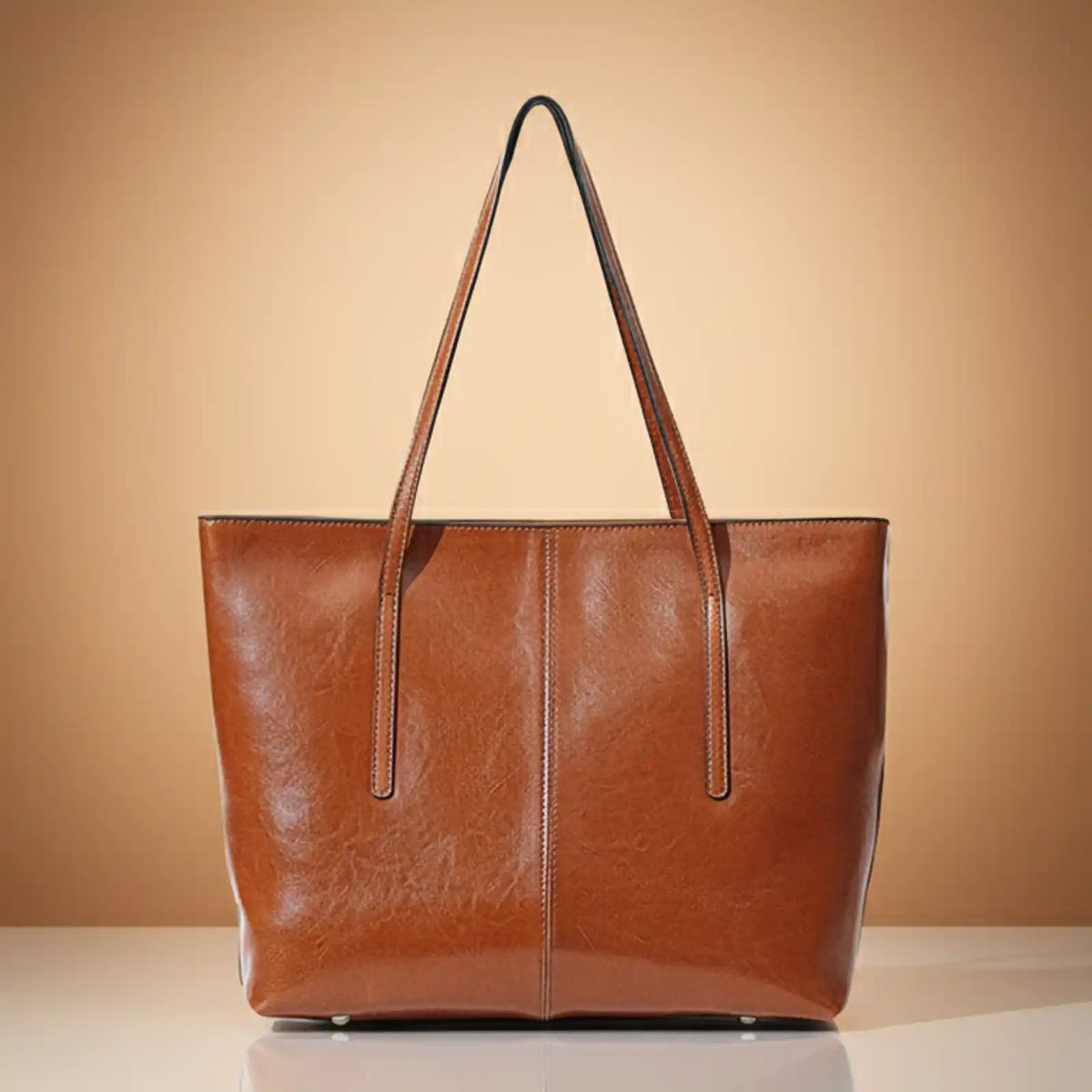 Genuine Leather Work Tote for 14-Inch Laptop in Brown / (30cm<Max Length<50cm) – product image 7