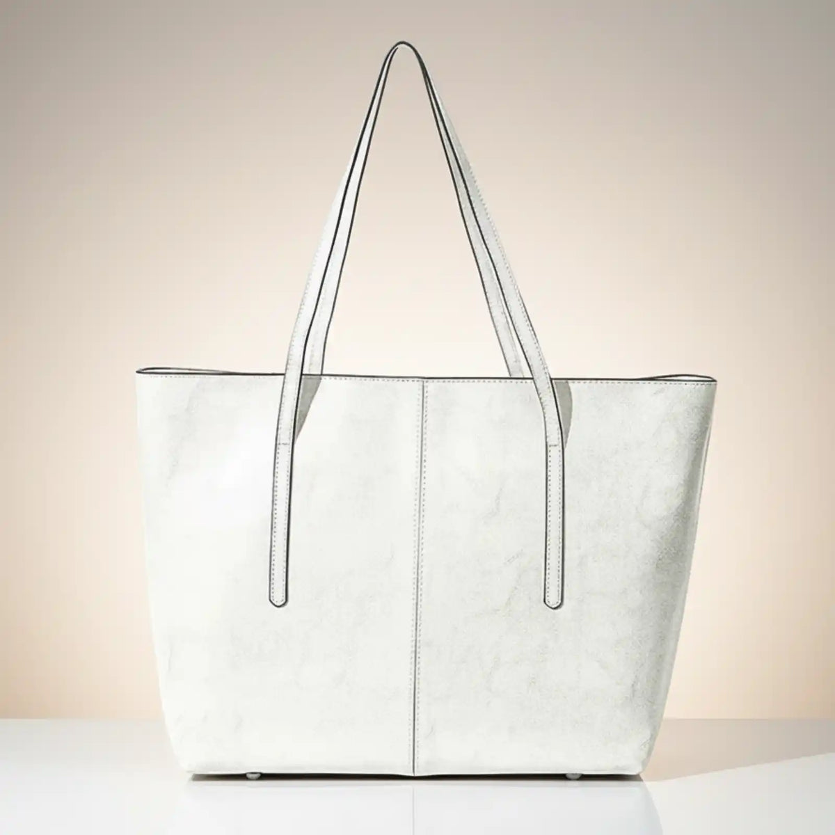 Genuine Leather Work Tote for 14-Inch Laptop in White / (30cm<Max Length<50cm) – product image 11