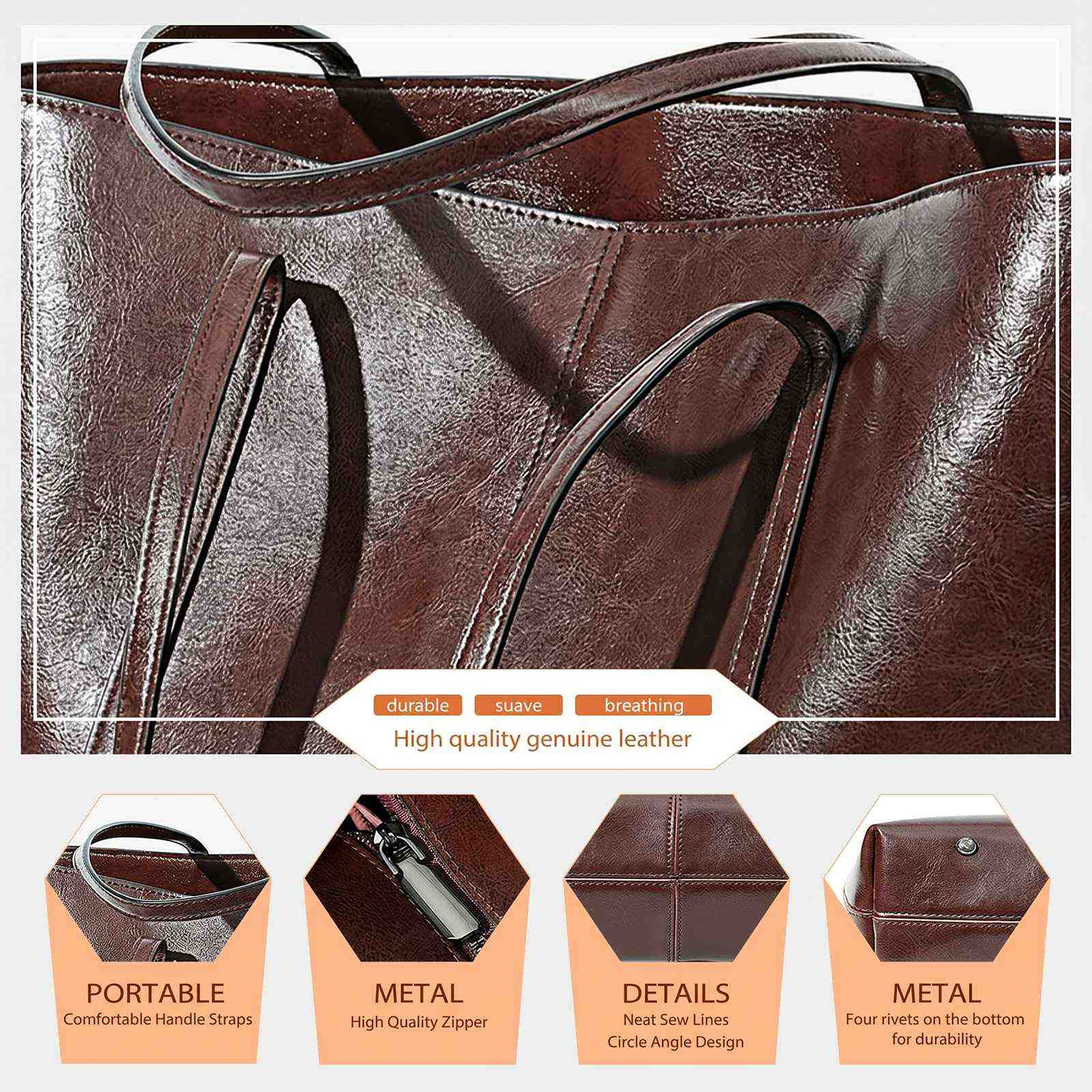 Genuine Leather Work Tote for 14-Inch Laptop – product image 12