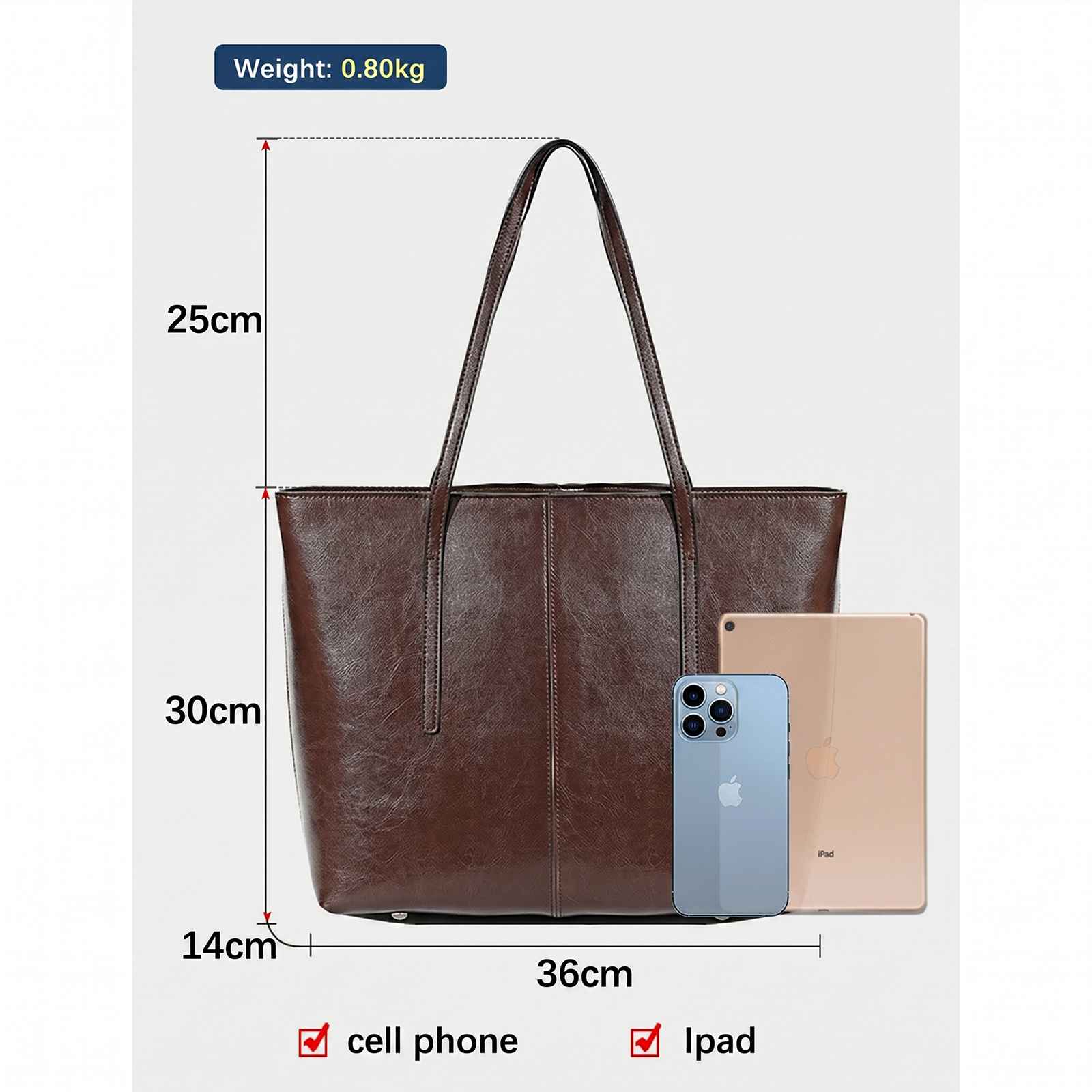 Genuine Leather Work Tote for 14-Inch Laptop – product image 13