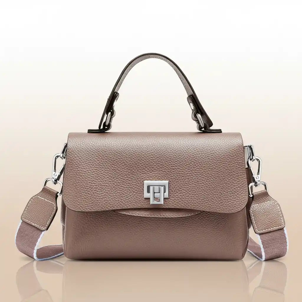 ZENCY Genuine Leather Convertible Crossbody Bag in Khaki – product image 11