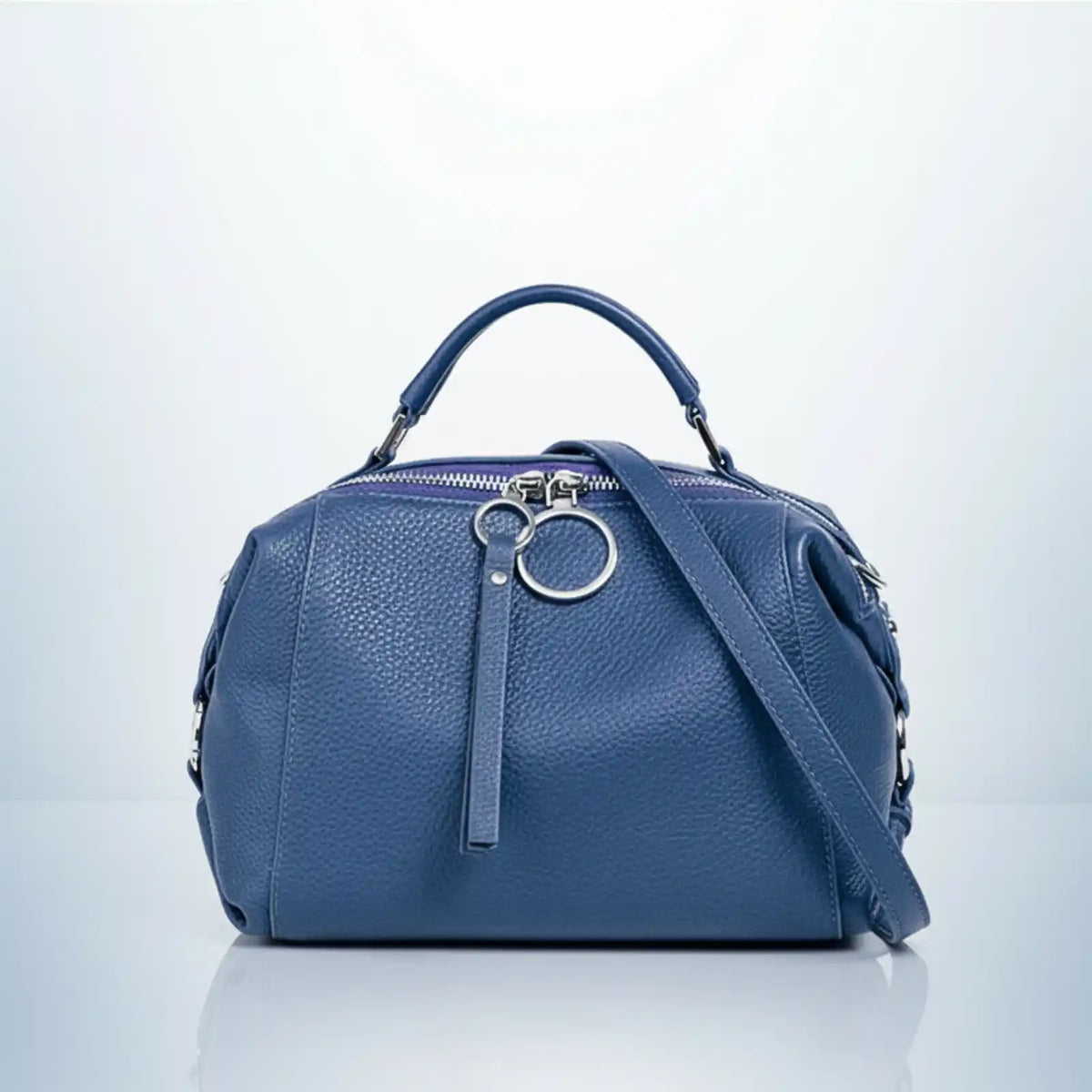 Zency Genuine Leather Convertible Satchel Bag in Blue / China Mainland – product image 11