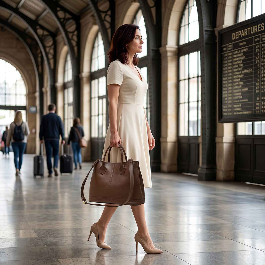 ZENCY Genuine Leather Convertible Tote Bag – product image 2