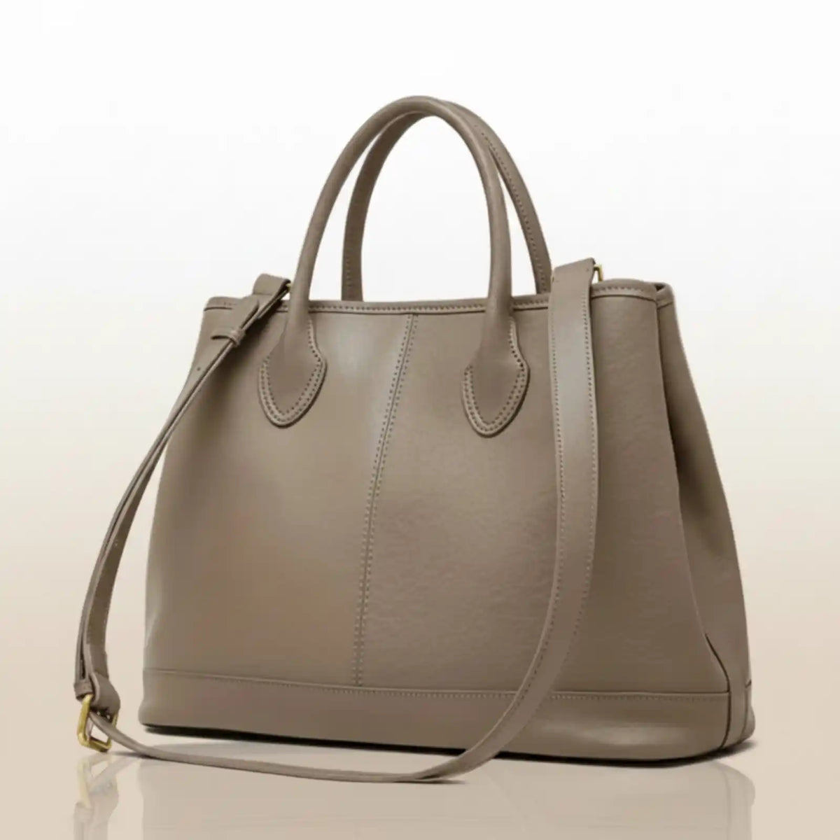 ZENCY Genuine Leather Convertible Tote Bag in Grey – product image 6