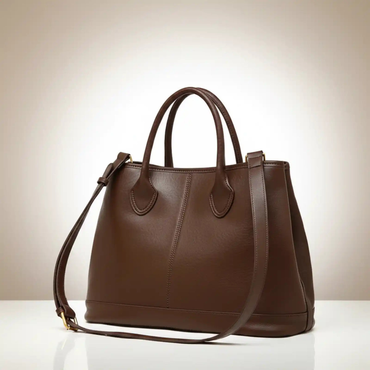 ZENCY Genuine Leather Convertible Tote Bag in Brown – product image 8