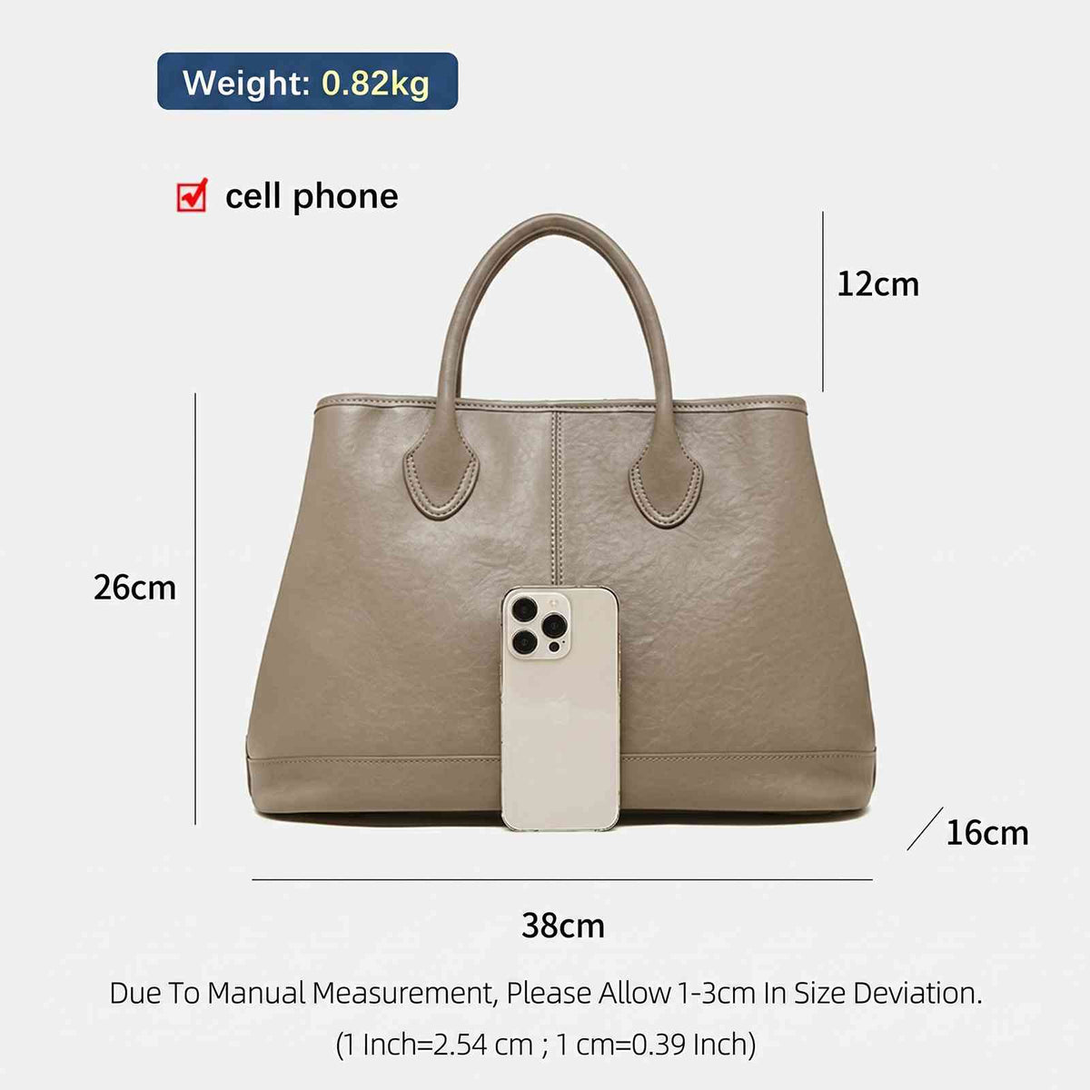 ZENCY Genuine Leather Convertible Tote Bag – product image 9