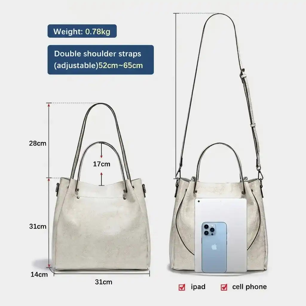 Zency Genuine Leather Luxury Convertible Tote Bag – product image 12