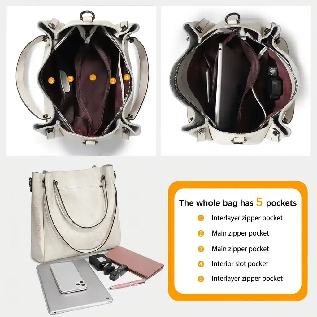 Zency Genuine Leather Luxury Convertible Tote Bag – product image 14