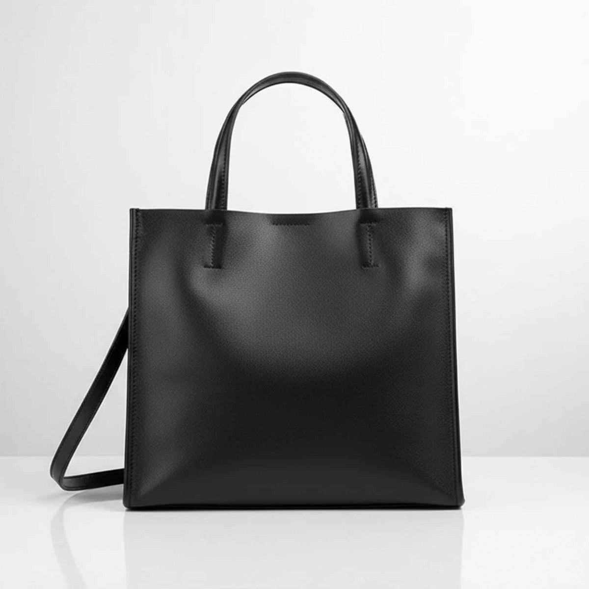 Zency Genuine Leather New Simple Shoulder Genuine Leather in Black – variant image 9
