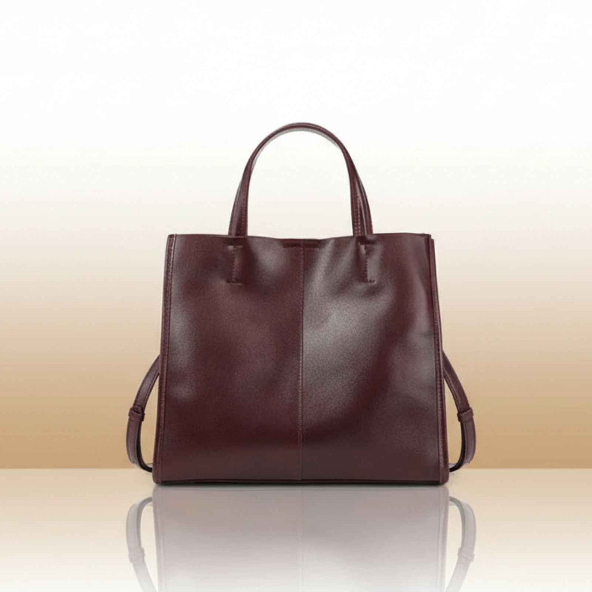 Zency Genuine Leather New Simple Shoulder Genuine Leather in Coffee – variant image 10