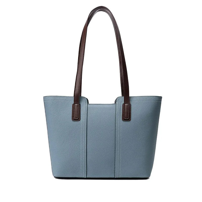 Zency Genuine Leather Women's Work Tote Bag Handbag Classic Elegant Beige Large Capacity Shopper Bag Pocket Black Purse For A4 Smash Price Shop