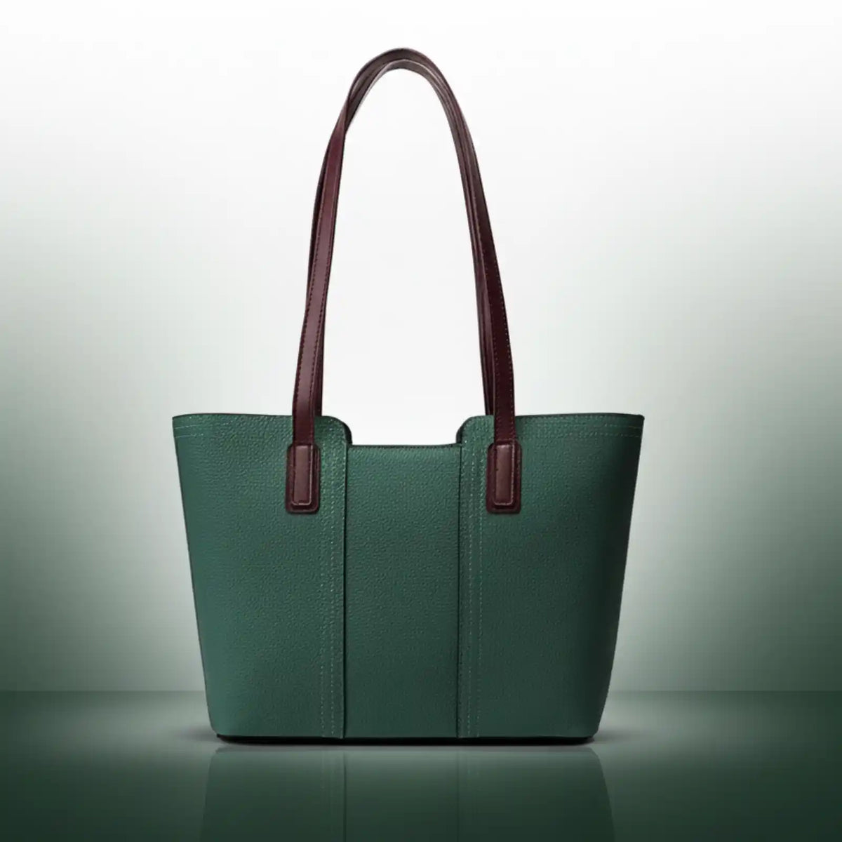 ZENCY Genuine Leather Work Tote Bag in Green – product image 13