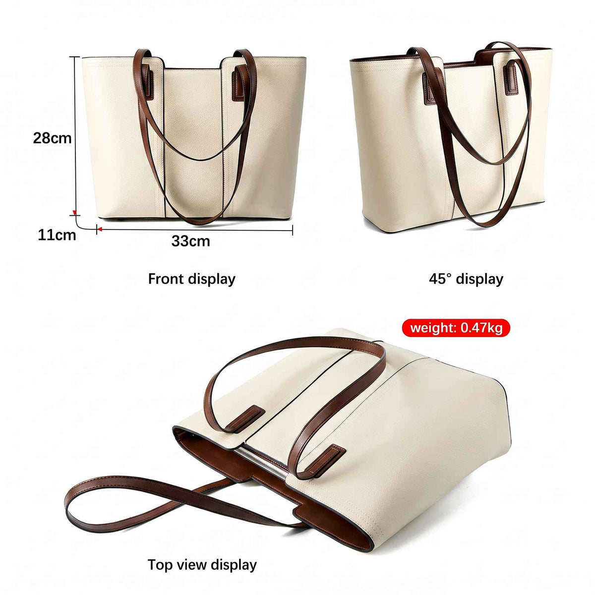 ZENCY Genuine Leather Work Tote Bag – product image 15