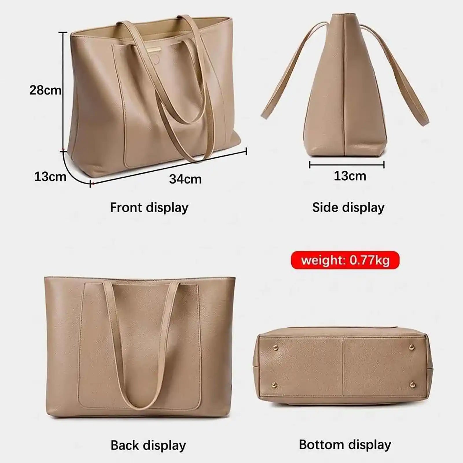 Zency Soft Cowhide Leather Shoulder Tote – product image 9