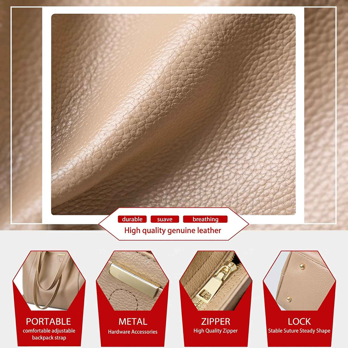 Zency Soft Cowhide Leather Shoulder Tote Smash Price Shop Work Tote