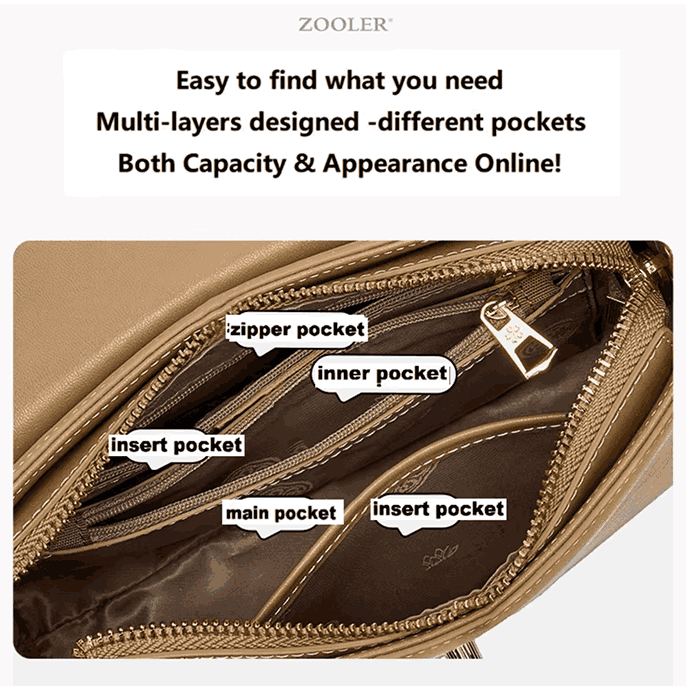 Zooler Genuine Leather Shoulder Tote Bag – product image 9